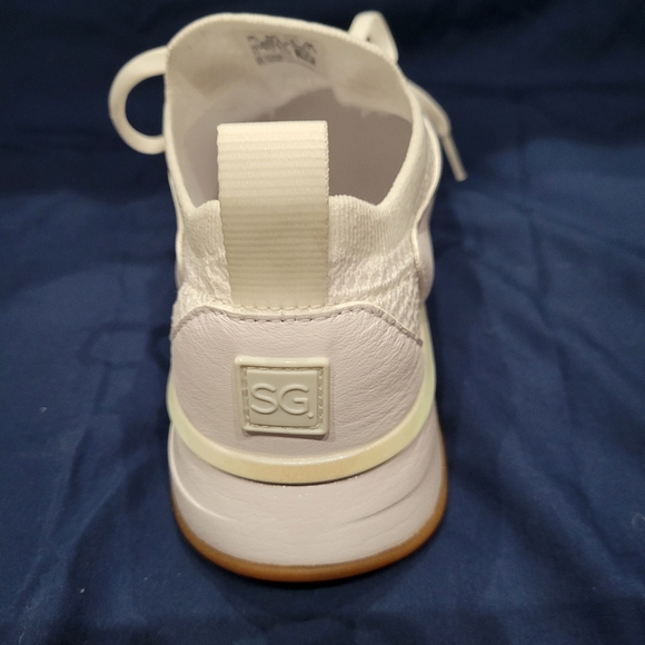 SG Puma Women's All-White Mesh/leather Sneakers - Picture 2 of 4